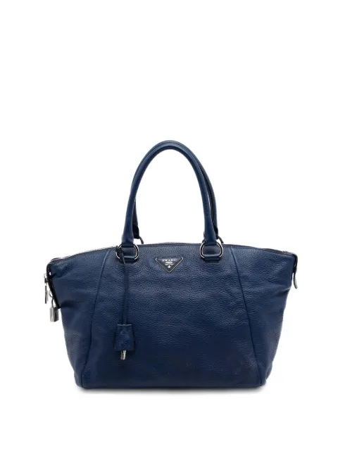 Prada Pre-Owned 2000-2010 Vitello Daino Double Handle satchel Blue GJ1K6UACTXB2219A