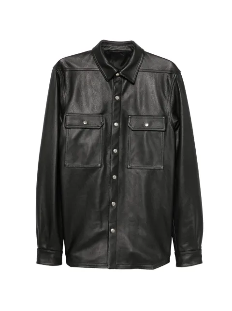 Rick Owens leather press-stud jacket Black RU02F4729LWC