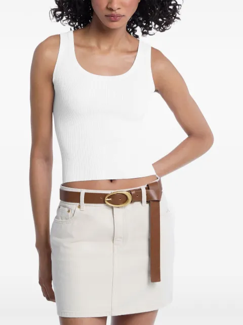 Michael Kors short camisole top in viscose-blend knit fabric White MT661JD5ZV