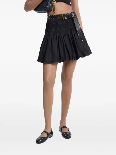 Michael Kors shirred bubble-hem mini skirt Black MT670N3KLZ
