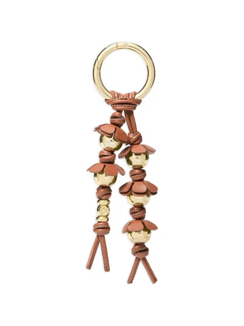 Michael Kors floral beaded bag charm Brown 32T6GD0K1L