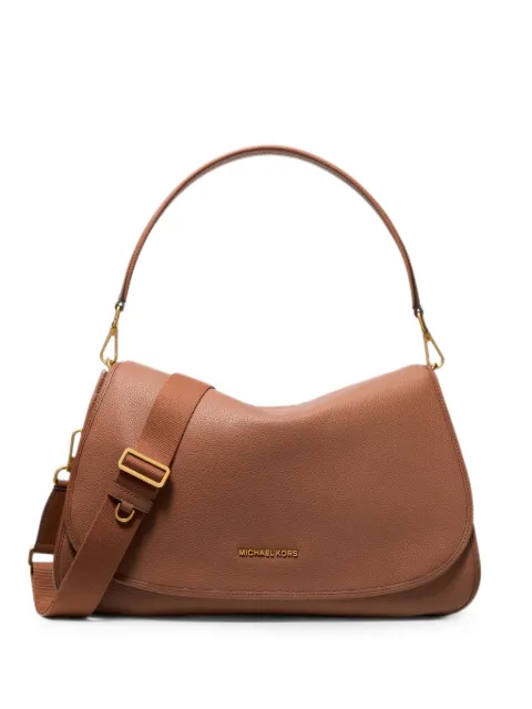 Michael Kors Holmes extra-large pebbled leather convertible messenger bag Brown 33T6GX3M4L