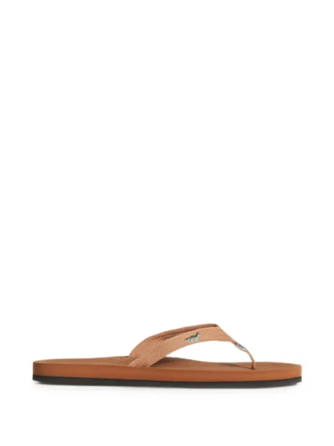 Maison Kitsuné x Indosole Easy Living logo-embroidered thong-strap flip flops Neutrals WSAFLPELRUSRUS0108