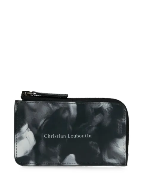 Christian Louboutin Canopy abstract-print leather card holder Black 3265126B030