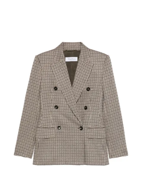 Max Mara houndstooth-pattern double-breasted blazer Black 2621916091600