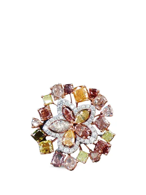 HYT Jewelry diamond and white diamond ring Pink R1384HR