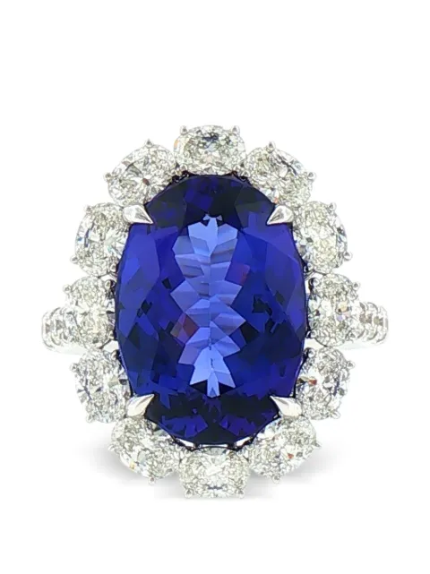 HYT Jewelry tanzanite and diamond ring Silver R1463HR