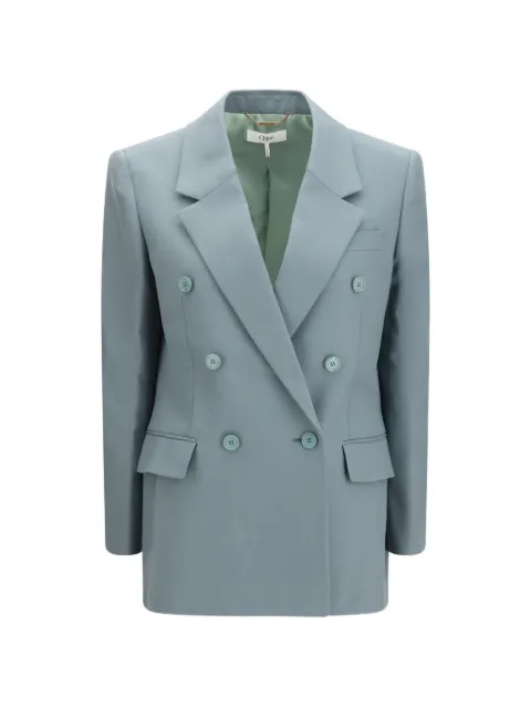 Chloé double-breasted wool jacket Blue CH26AVE78066