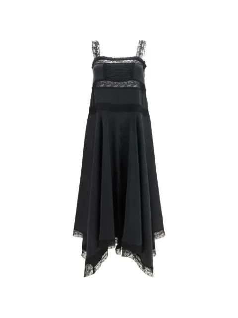 GANNI lace-trim maxi dress Black A1030668