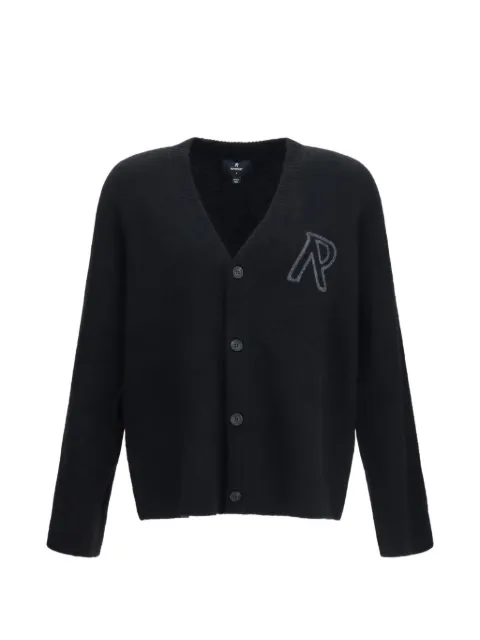 Represent logo-embroidered V-neck cardigan Black MLM101071