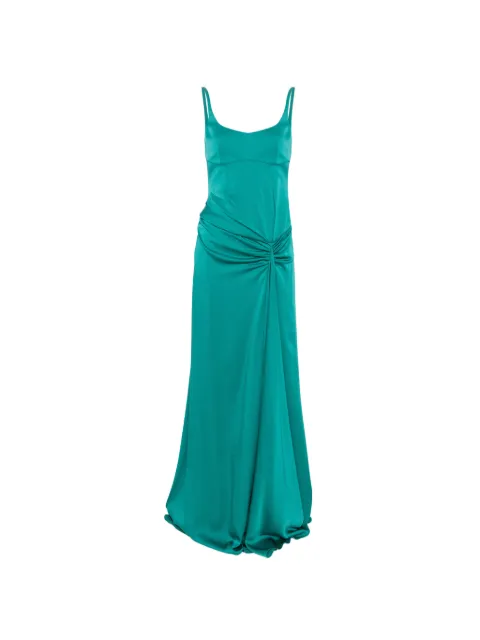 Alexander McQueen gathered-detail sleeveless maxi dress Green A000BAQEAAL