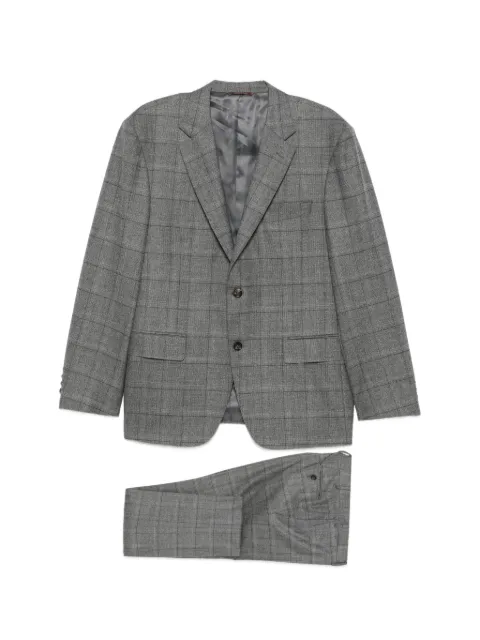 Canali check-pattern single-breasted suit Grey 1228020BF05304