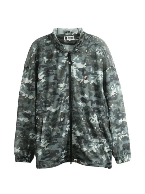 A BATHING APE® camouflage-print mesh jacket Green 1M30140008