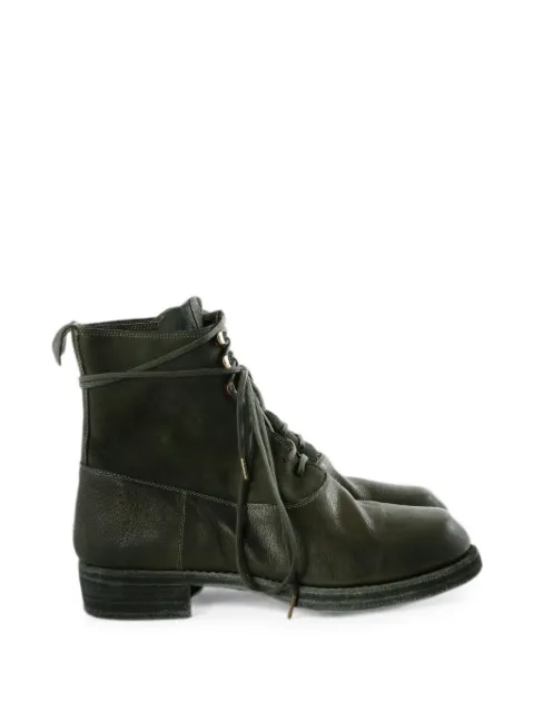 Guidi lace-up ankle boots Green AM05