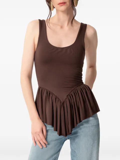 CONCEPTO Thera ruffled peplum top Brown SS26STUDIOTHERA