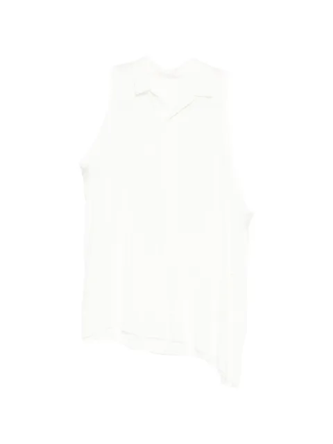 Y's asymmetric cut-out top White YHB19211
