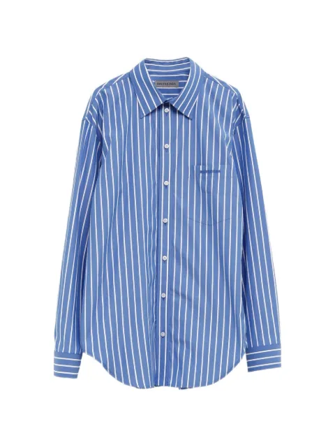 Balenciaga logo-embroidered shirt Blue A001ZITUM31