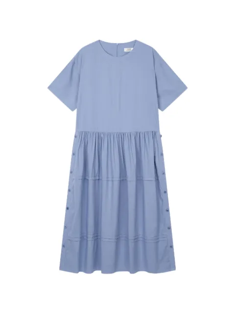 TOMBOY button-detail tiered midi dress Blue 9106241211