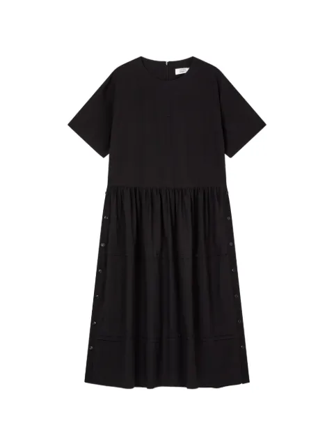 TOMBOY button-detail tiered midi dress Black 9106241211