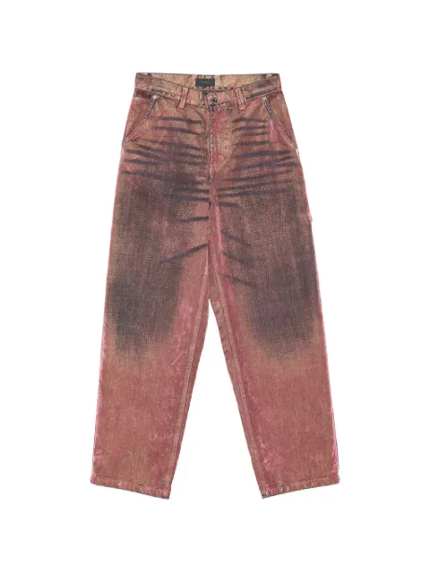 Haikure washed-effect hammer-loop jeans Pink HEW03376GF185
