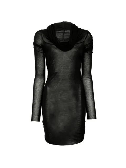 Rick Owens hooded long-sleeves T-shirt Black RP02F5208JS