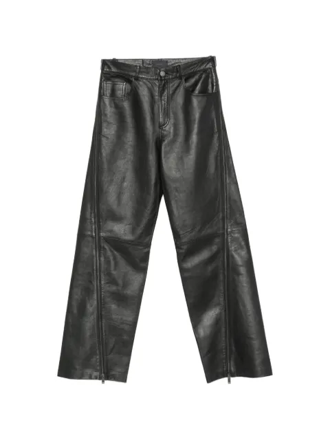 Haikure belt-loops leather trousers Black HEW03371PL008TP