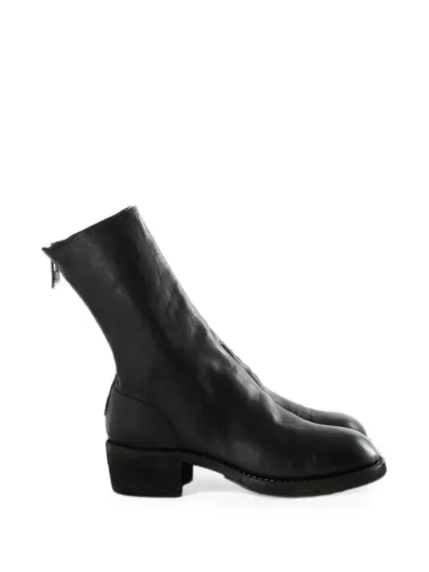 Guidi rear-zip leather ankle boots Black 788ZSOFT