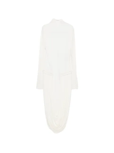 Stella McCartney draped-detail midi dress White 6A07123GU301
