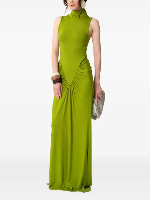 CONCEPTO Rivera ruched sleeveless maxi dress Green SS26STUDIORIVERA