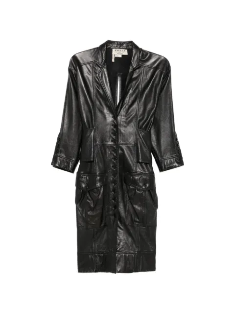 A.N.G.E.L.O. Vintage Cult 1980s button-down leather coat Black AN900BUL