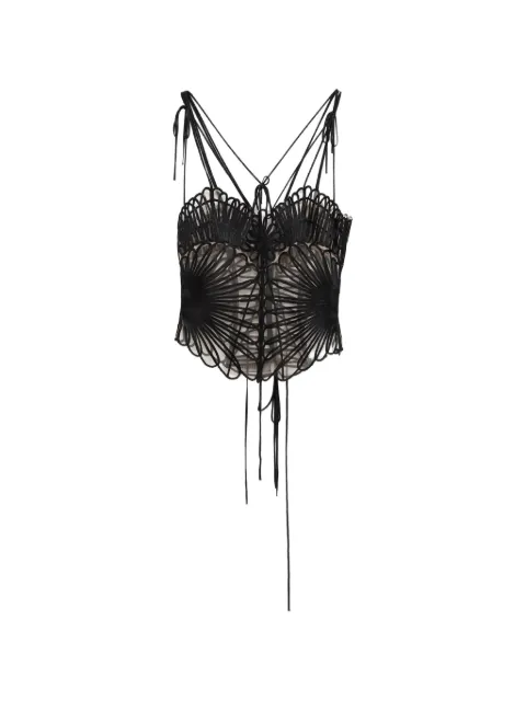 The Attico embroidered tulle top Black 261WCI00041EMB028RAA