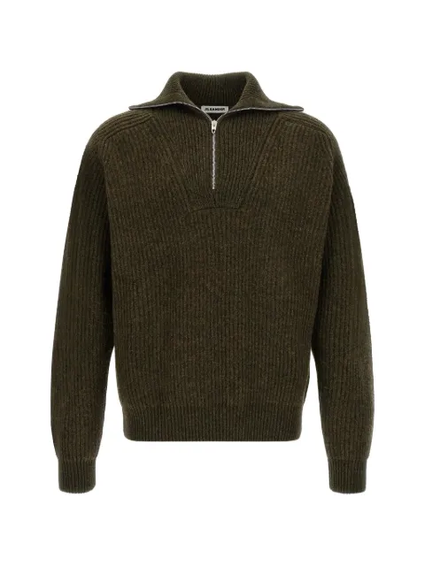 Jil Sander ribbed half-zip sweater Green J22GP0291J14848