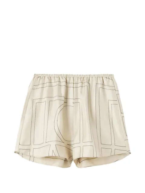 TOTEME geometric-print silk shorts Neutrals 263WRB0495FB0495