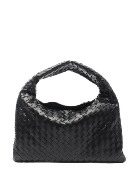Bottega Veneta Pre-Owned 2012-2026 Small Calfskin Intrecciato Hop hobo bag Black GAVAMV650YBI4TRM