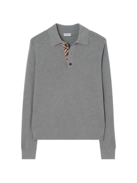 Burberry long-sleeve wool polo shirt Grey 8130470