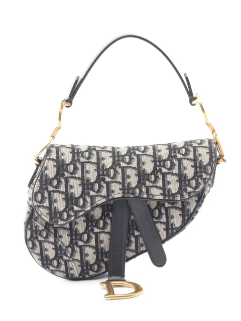 Christian Dior Pre-Owned 2010-2026 Mini Oblique Canvas Saddle Bag satchel Blue HQFPCJJ66T8106CT