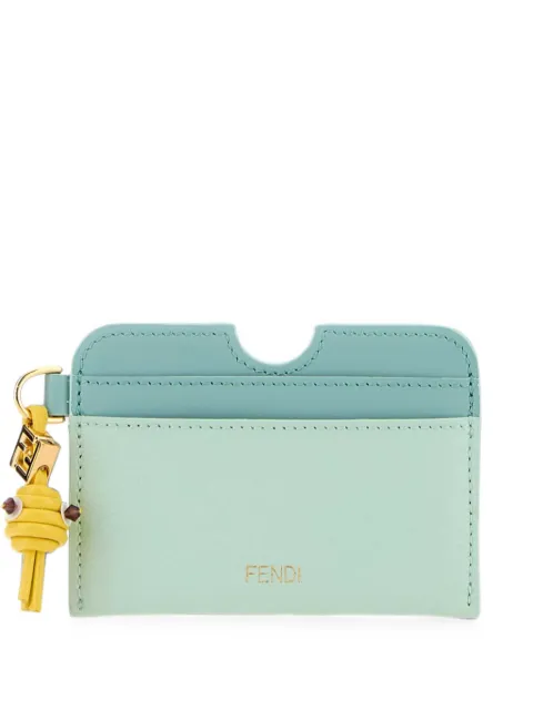 FENDI FF Diamonds leather card holder Green 8M0562B141