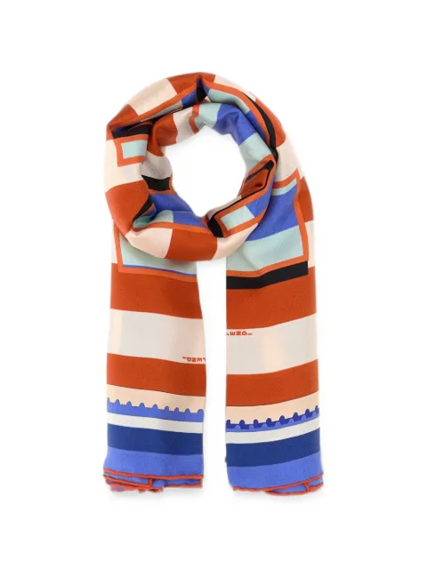 FENDI Pequin-print silk scarf Orange FXT091B13KF1WSF