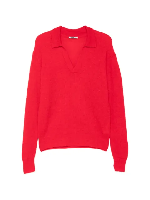 Auralee Baby Suri knit sweater Red A26AP02AK