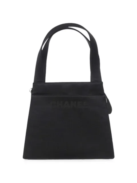 CHANEL Pre-Owned 1998 embroidered-logo handbag Black 187513