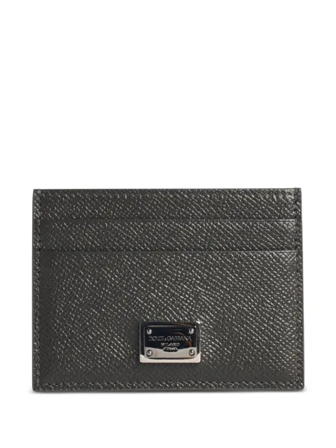 Dolce & Gabbana Dauphine logo-plaque grained-leather card holder Grey BP0330AG219
