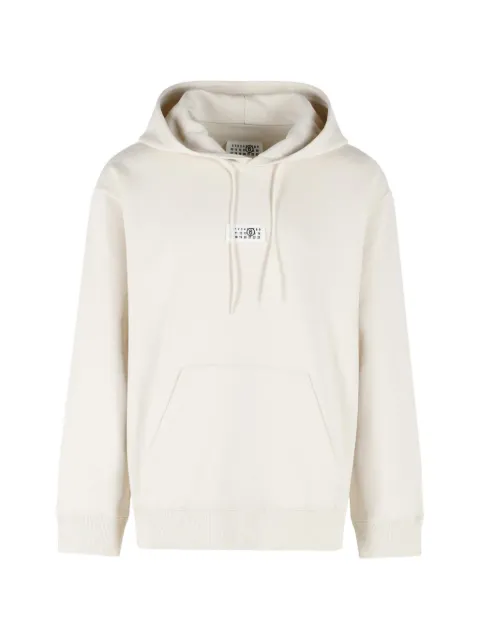MM6 Maison Margiela Numeric logo-patch hoodie White SH0GU0048M25025