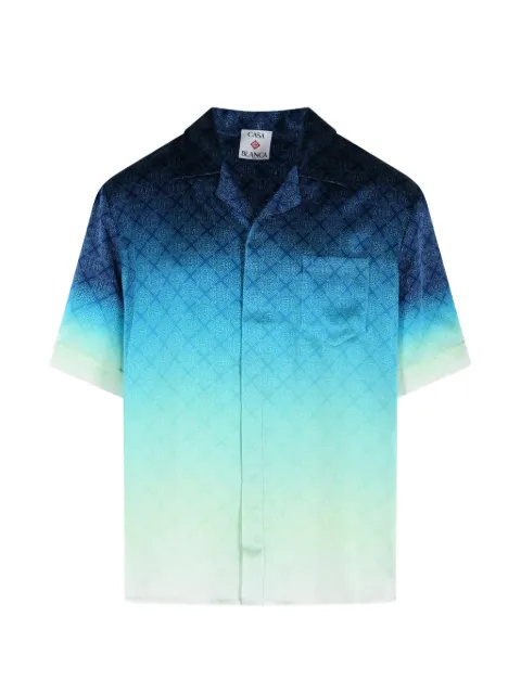 Casablanca Circuit Monogram silk shirt Blue MPF26SH00302