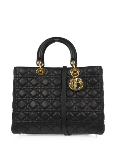 Christian Dior Pre-Owned 2014 Lady Dior Cannage tote bag Black 187593