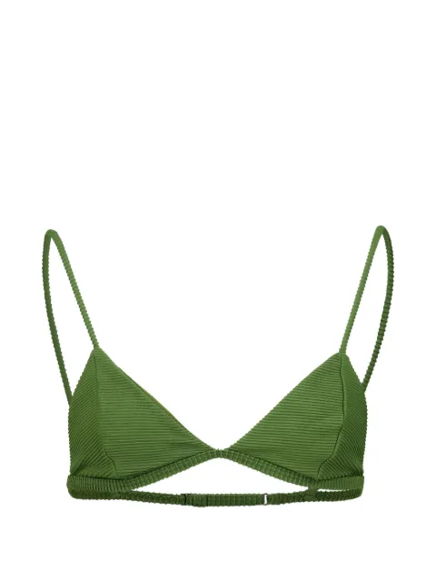 Haight Lari ribbed-knit triangle bikini top Green 01031095