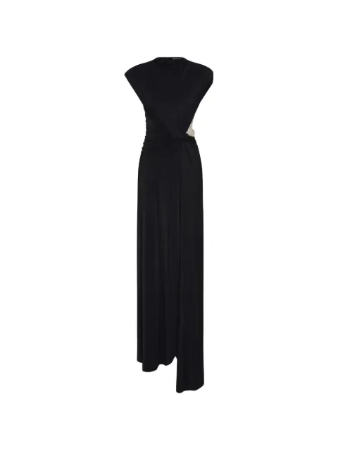 Rachel Gilbert Rico crystal-embellished gathered gown Black 26SSRG62459BLK