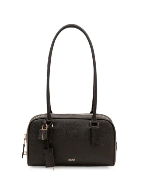TOM FORD pebbled-leather padlock shoulder bag Black L1946LCL615P