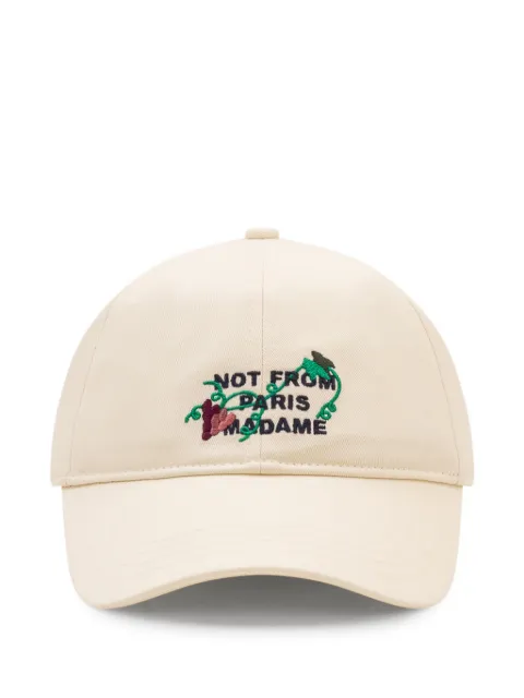 Drôle De Monsieur vine-embroidered cap Neutrals LCP206CO138