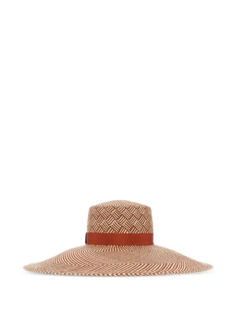 Agnona woven wide-brim hat Neutrals AK1104YU3063