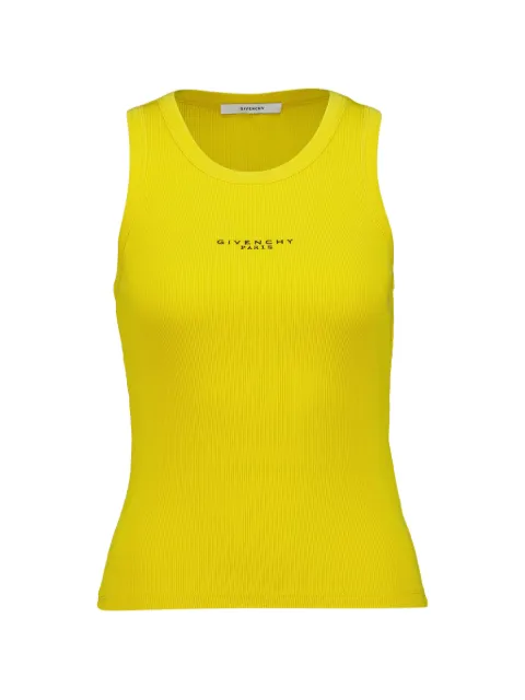Givenchy logo-print ribbed tank top Yellow BW70FPP7BR710